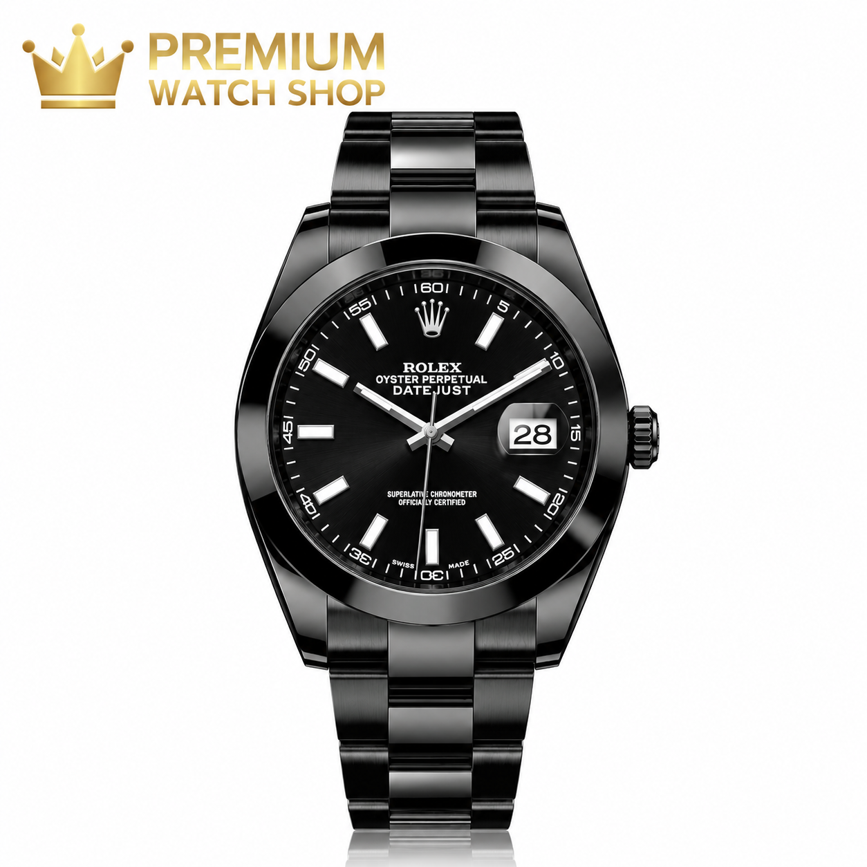 Buy Rolex Stainless Steel Black Dial Black PVD Watch Online