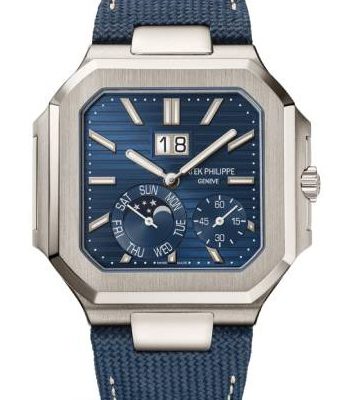 Patek Philippe Cubitus Grand Date Day & Moon Phases Platinum 45mm Blue Dial 5822P-001